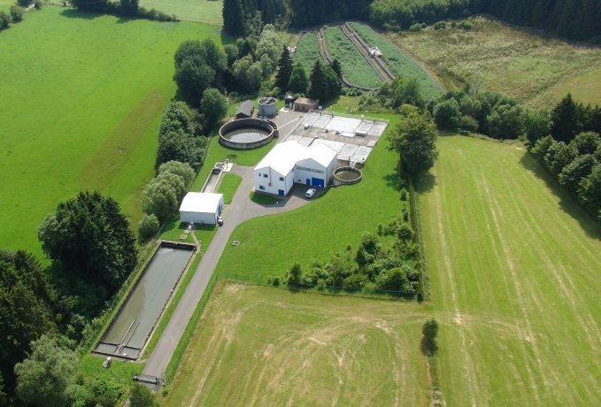 Luftbild der Kläranlage Konzen

